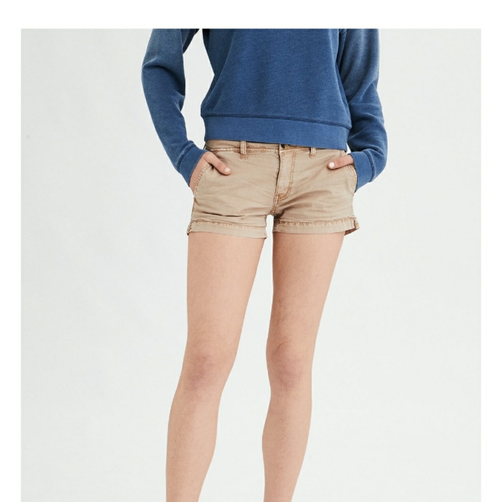 American Eagle Distressed khaki Shorts